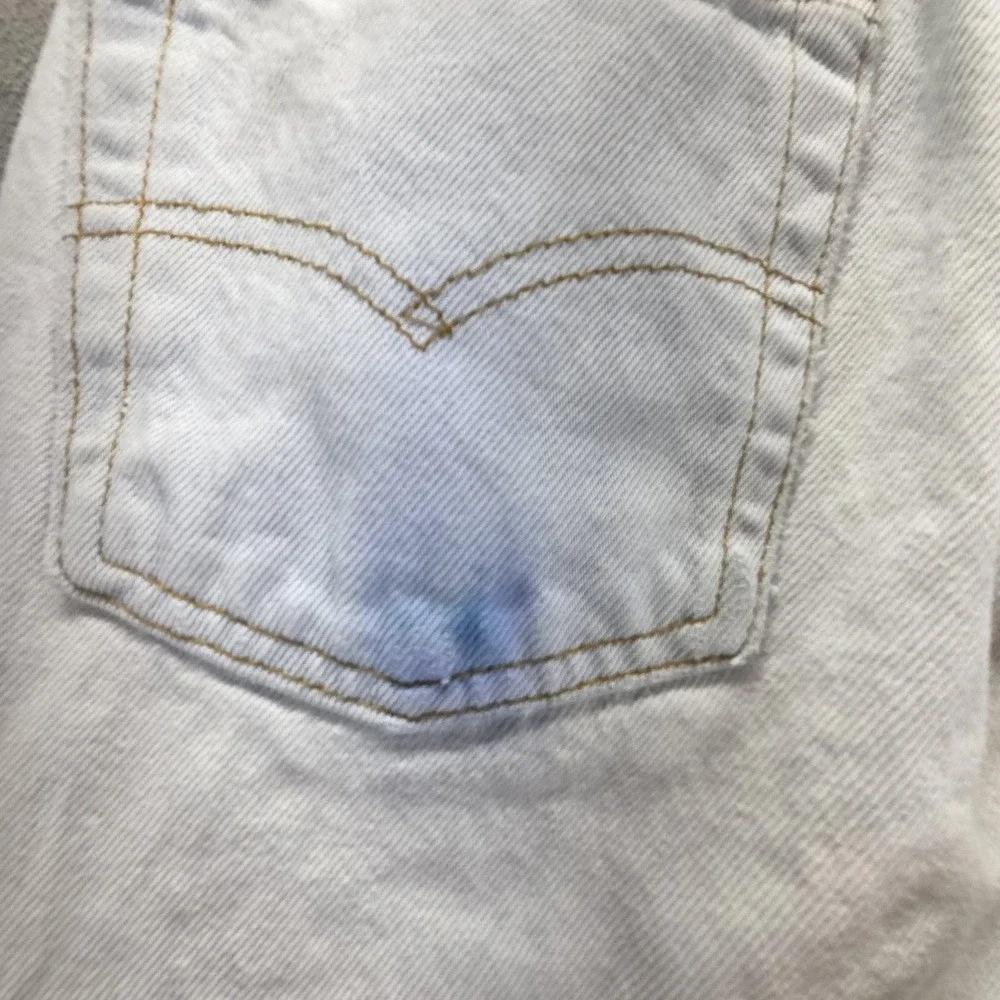 Vintage Levis 501 Jeans Mens White Button Fly Made in USA 90s Fits 27x29